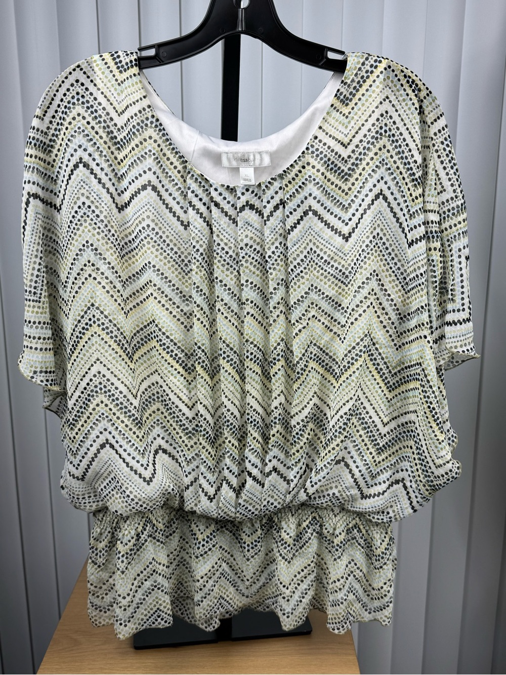 DressBarn XL Boho Chevron Print Dolman Sleeve Blouse Flowy Top